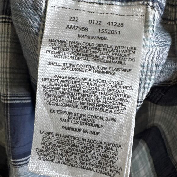 Men’s Columbia Rapid Rivers Cotton Button Down Large Blue Plaid - Picture 3 of 6